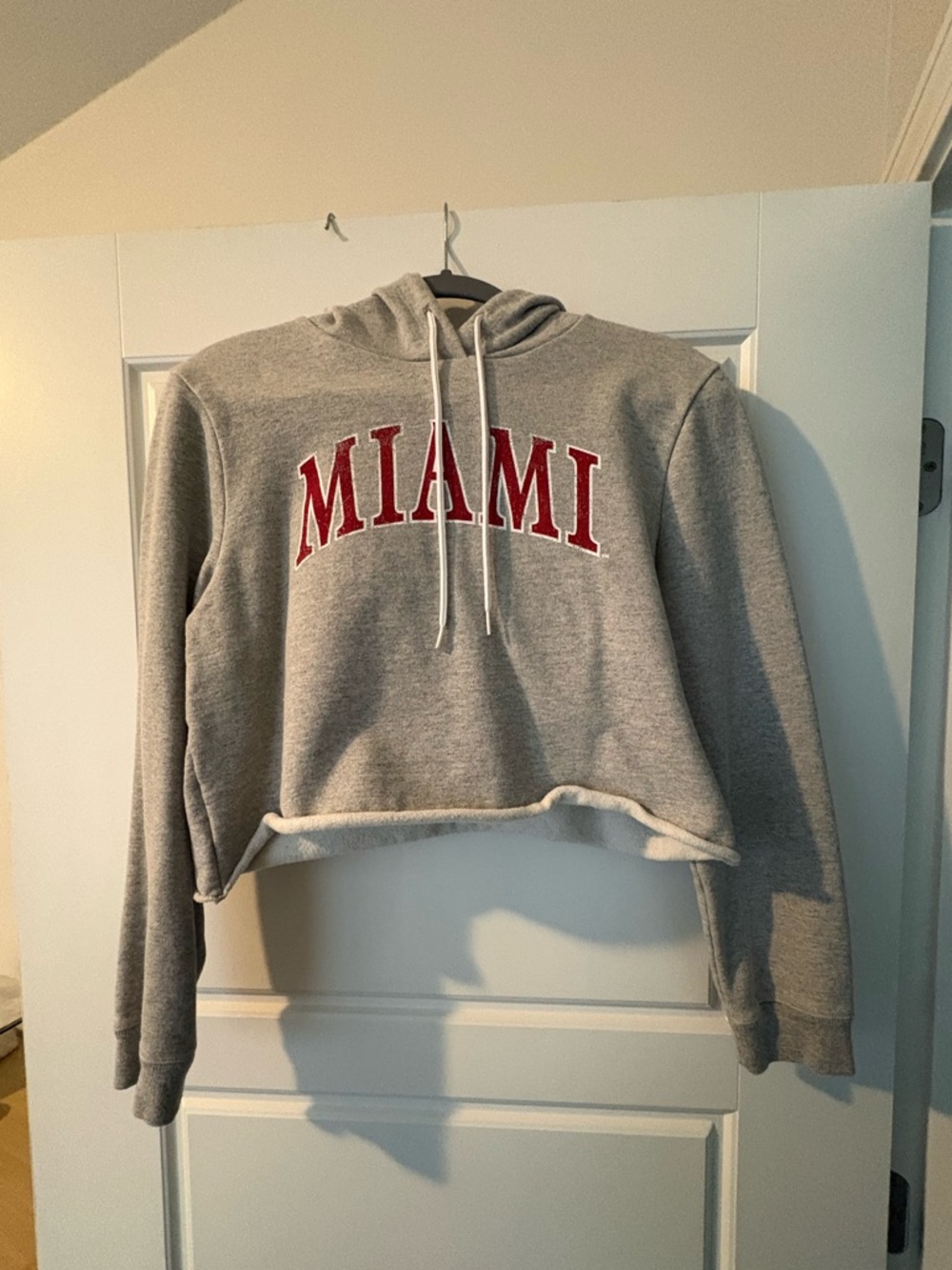 Miami OH Grey Cropped Hoodie